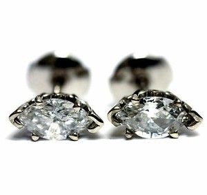 EGL new 14k white gold marquise diamond 1.03ct SI2-I1 E stud earrings Natural