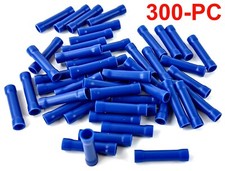 300 Wire Butt Crimp Connector Vinyl Blue 16-14 AWG gauge GA Terminal Car Radio