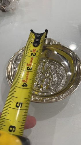 Posacenere decorativo vintage in argento 925 con disegno uva - miniatura 46,4 grammi - Foto 6 di 8