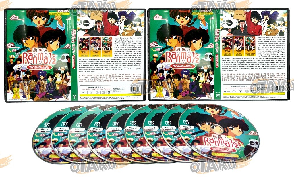 RANMA 1/2 - ANIME TV DVD (1-161 EPS + 12 OVA + LIVE ACTION MOVIE