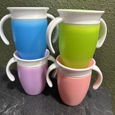 4 Munchkin Miracle 360 Trainer Sippy Cup w Handles 7oz Spill-Proof