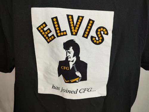 Vtg Y2K? Elvis Has Joined CFG T Shirt Hanes Beefy T Sz Lg Black Pocket CFG Pack