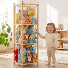 Stuffed Animal Storage,54 Inch Toy Organizer,Anti-Tip Design,Easy Assembly