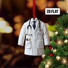 Personalized Doctor 2D Flat Ornament, Custom Christmas Ornament