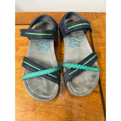 Merrell Womens 6 Terran Lattice II Navy Teal Leather Outdoor Hiking Sandals