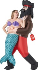 Adulto Inflable Pirata Pick Me Up Disfraz Sirena Explotar Halloween Vestido Elegante