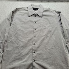 Kenneth Cole New York Men's size 17 1/2 34-35 Gray Long Sleeve Button Down Shirt