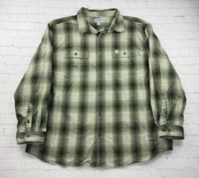 Carhartt Shirt - Mens 2XL Green Plaid Flannel Tartan Heavyweight Outdoor