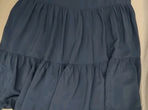 Schönes Nicole Miller Rüschen Maxi Chiffon langes Kleid Small Petite offene Taille - Bild 2 von 11