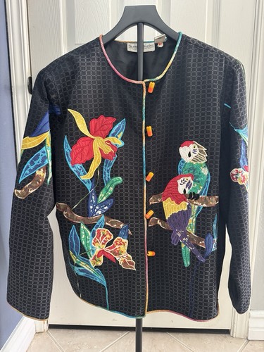 Drapers & Damons button up Vintage Jacket, Embroidered Bird, Size L
