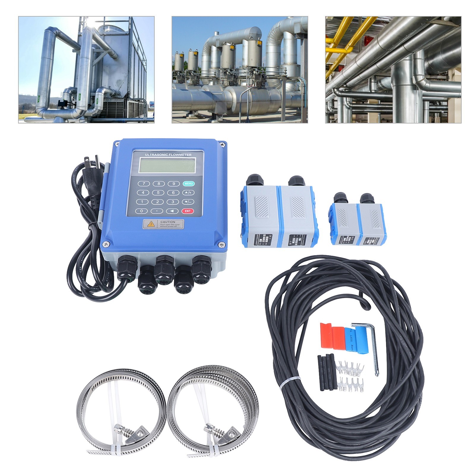 Ultrasonic Flow Meter TUF-2000B +TM-1 + TS-2 DN20~700m Fixed Clamp on Flowmeter