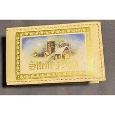 Silent Night Nativity Scene Music Box Cream Leather Look Open Christmas Decor