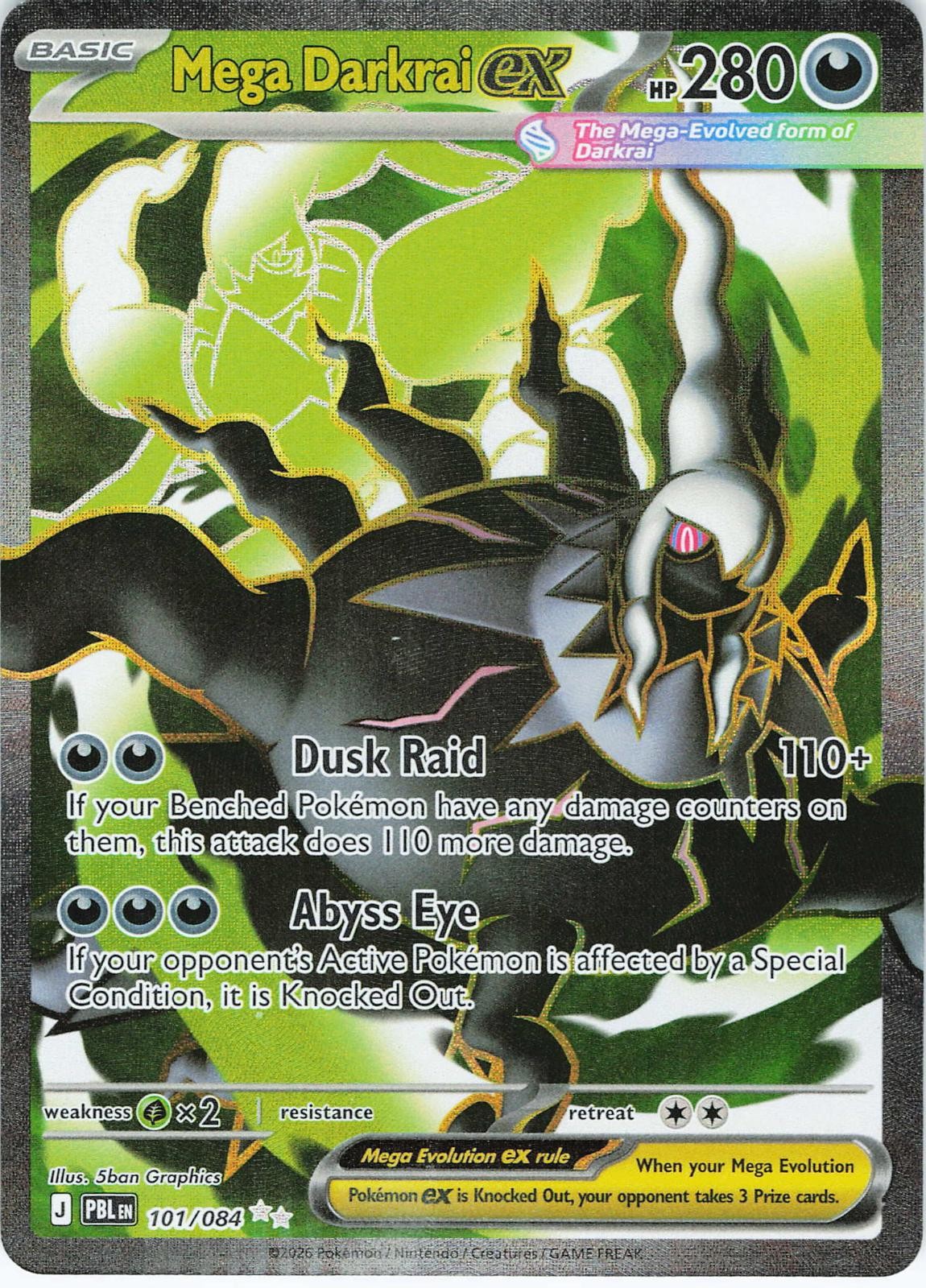 Mega Darkrai ex 101/084 UR Pitch Black Pokemon Holo NM/M