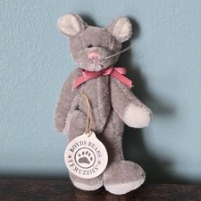 Miniature Boyds Bears Plush TF Wuzzies Mouse Gray Nibbles Hang Tag Jointed VTG