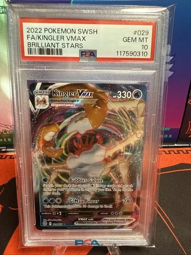 Kingler VMAX 029/172 Swsh09: Brilliant Stars Holo PSA 10