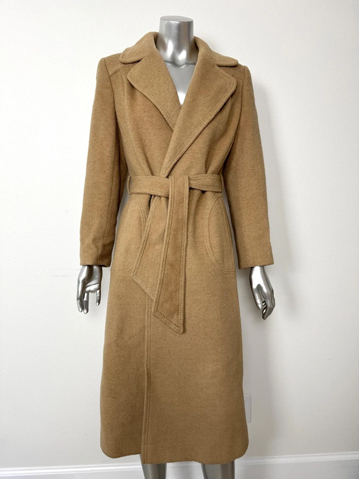 复古 Windsmoor 女式小号 100% 骆驼头发腰带英国制造 — 第 2/4 张图片