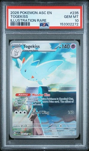 2026 POKEMON ASC EN-ASCENDED HEROES ILLUSTRATION RARE #235 TOGEKISS PSA 10