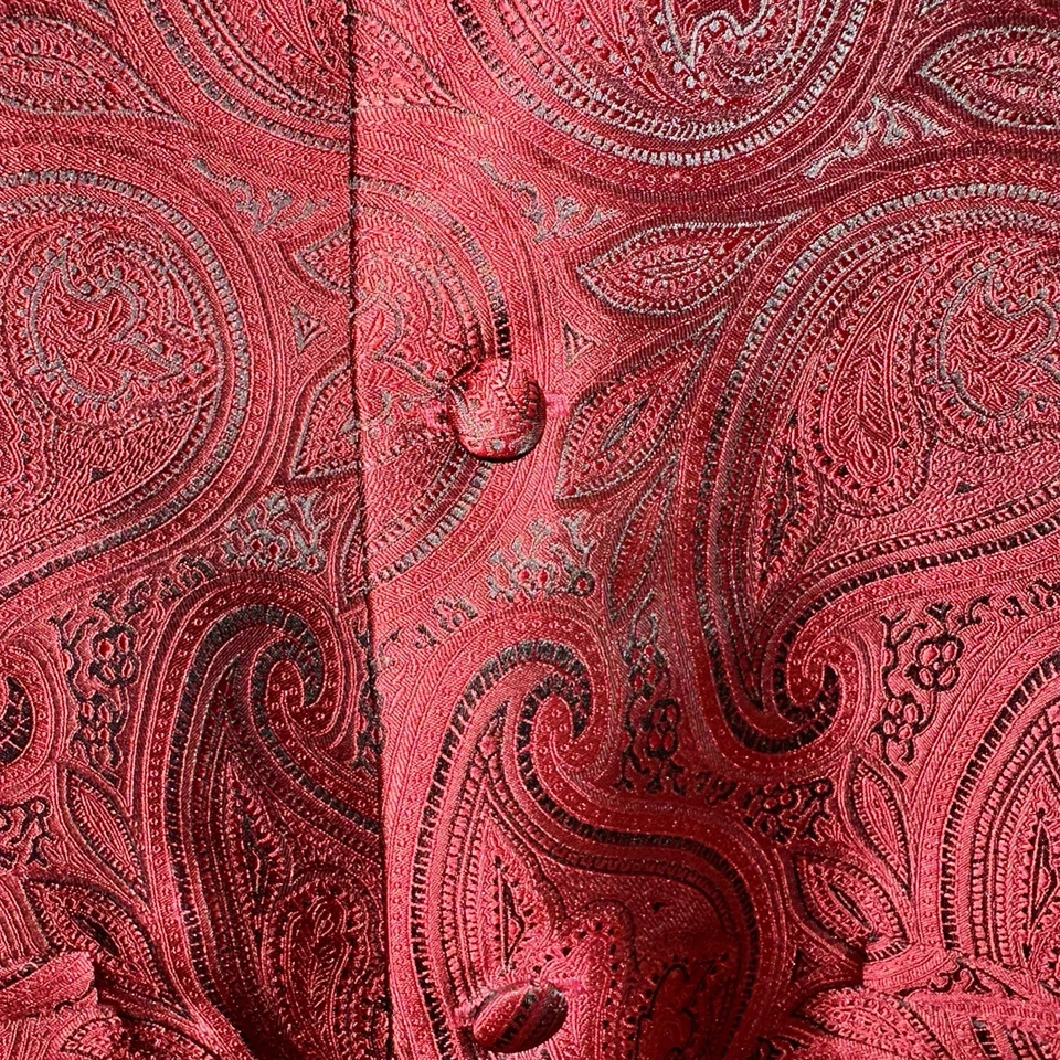 NWT PRONTO-UOMO Paisly Burgandy Mens Formal Vest Size XL Suit, Wedding, Prom - Image 2 of 4