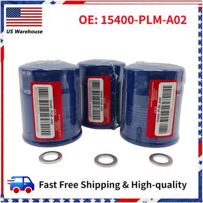 #ad 3Pcs Honda Genuine Oil Filters With Drain Plug Washer 15400 PLM A02 New Sealed $19.91