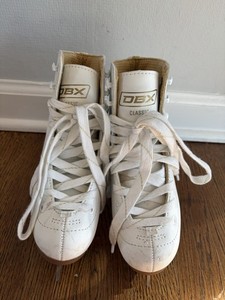 DBX Classic Girls White Figure Skates Size 13