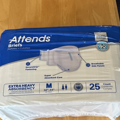 Attends Incontinence Briefs Extra Heavy Absorbency M 32-44 in 25ct DDP20100