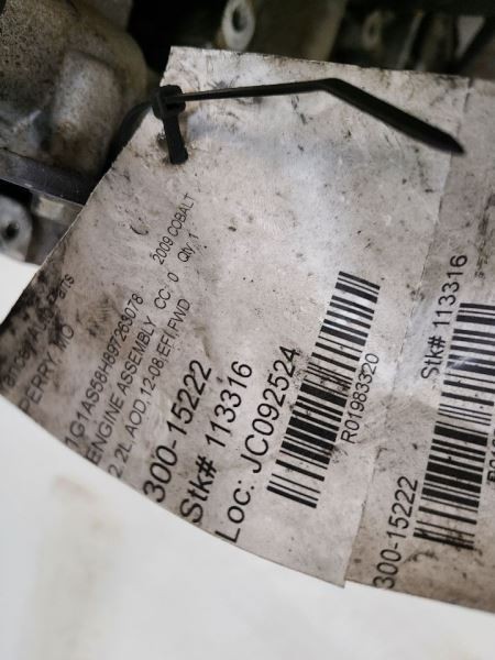 2009-2011 CHEVROLET HHR Engine 2.2L VIN W 8th Digit Opt LE8