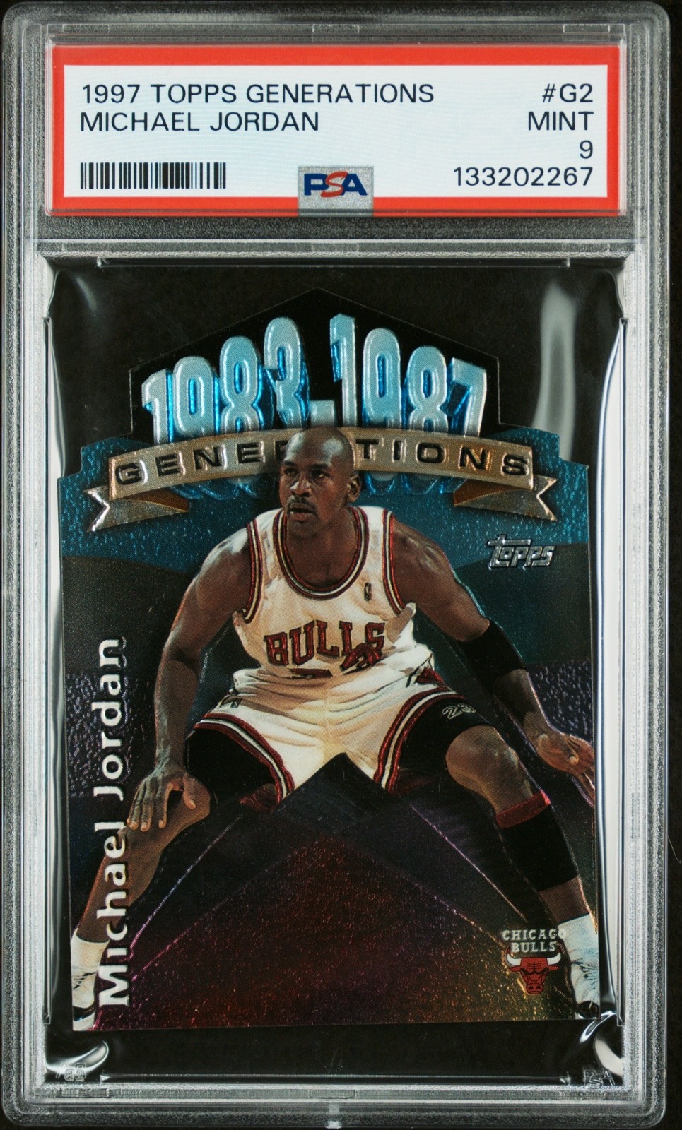 Michael Jordan 1997 Topps Generations #G2 Die-Cut PSA 9