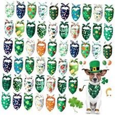 50 Pieces St. Particks Dog Bandanas Bulk Bibs 31.5 x 21.65 x 21.65 Inch