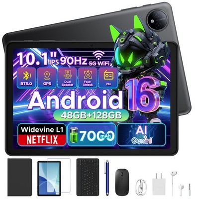 2026 POCKAM P10 Android 16 Tablet 10.1'' Tablet 48GB+128GB 7000mAh T310 Quad Core