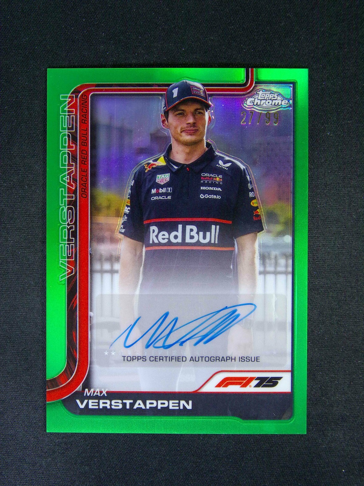 2025 Topps Chrome Formula 1 F1 Max Verstappen Auto Green Refractor /99