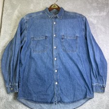 Vintage Levi's Red Tab Denim Work Shirt Men's Large Button Up 100 Cotton
