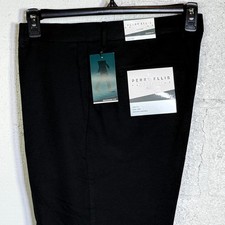 Perry Ellis Portfolio Men's Modern-Fit Twill Pants -black 34x30 95