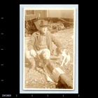 Old Vintage Photo MAN WITH DOG AND HUNTING RIFLE 1924