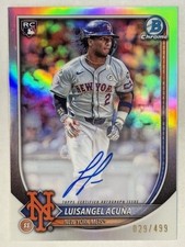 2025 Bowman Chrome Luisangel Acuna Rookie Auto Refractor # /499 Mets RC SN SP