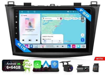M3BLX7S 9'' 8-Core Android Auto 6+64G Car Radio CarPlay For Mazda 3 2010-2013 SWC