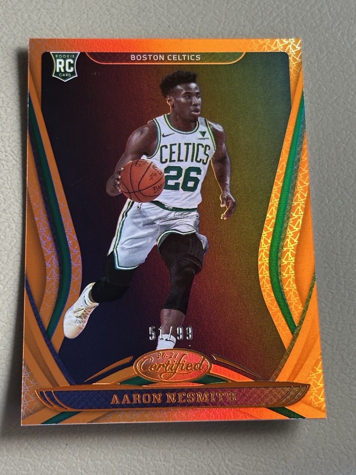 AARON NESMITH 2020-21 Panini Certified Mirror Orange #187 RC /99 Celtics/Pacers