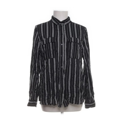 H&M, Hemd, Größe: 42, Schwarz/Weiß, Viskose, Streifen, Damen #vaz