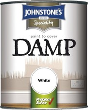 Johnstones White Damp Proof Paint High Opacity Safeguard Damp Seeping 750ml UK