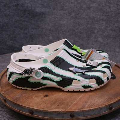 Crocs Classic Clogs x Ron English Party Animals White Green Black Men Size 12 US