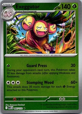 Exeggutor 005/132 Uncommon Mega Evolution Pokemon Reverse Holo Near Mint