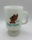 Vintage 1982 Kings Island Scrappy Doo Milk Glass Mug Hanna Barbera RARE