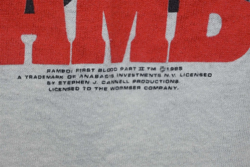 винтажный 80-х RAMBO первая кровь часть II Сильвестр Сталлоне действие фильм футболка L - Изображение 3 из 4
