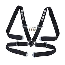 4 Point Racing Safety Harness 2" Nylon Straps, Cam Lock Style (Pack of 1) Black