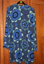 Image of Superdry Psychedelic Blue Long Sleeved Printed Mini Dress Size 12