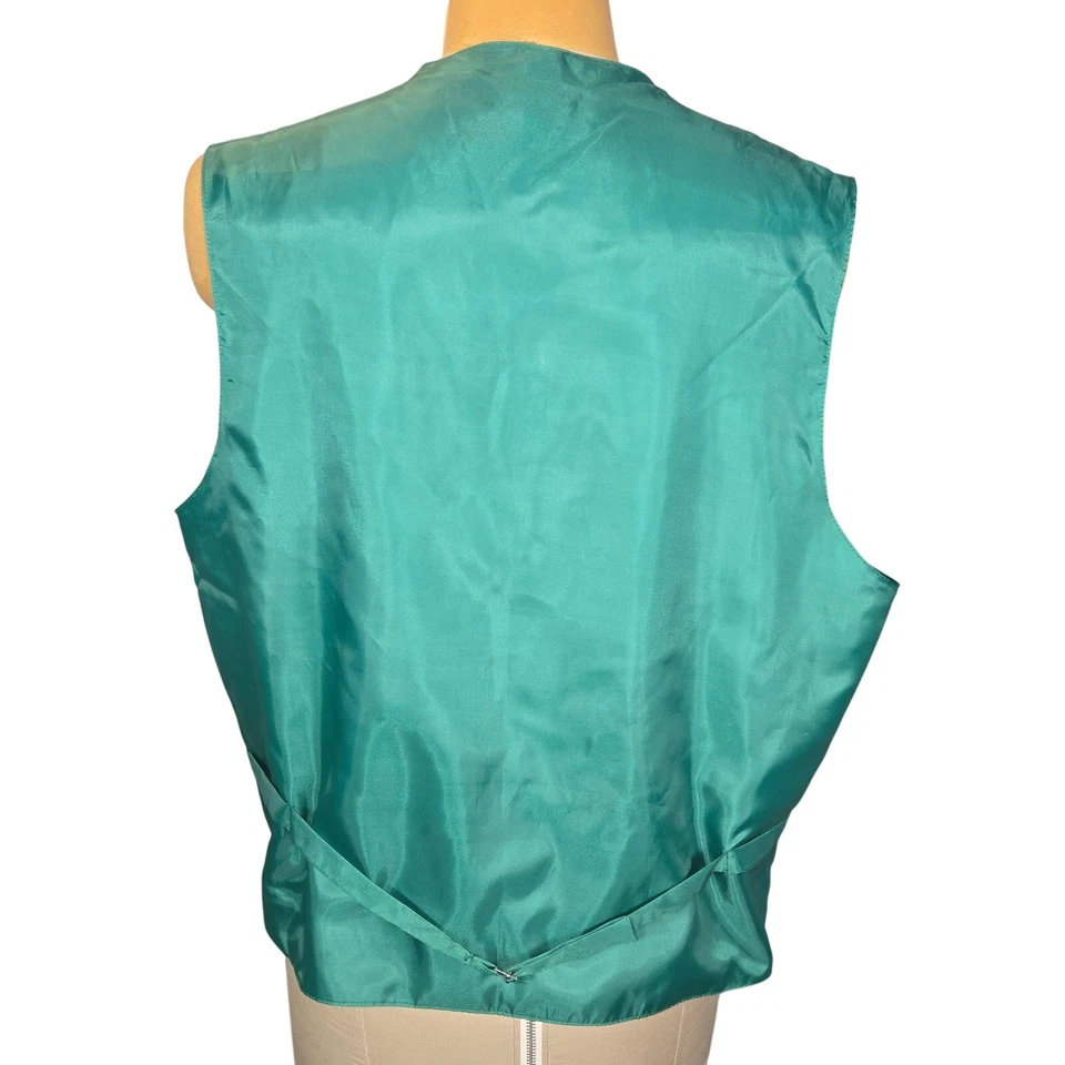 Vesuvio 那不勒斯翡翠绿色条纹缎面燕尾服背心 XXL 背心假日  — 第 4/4 张图片