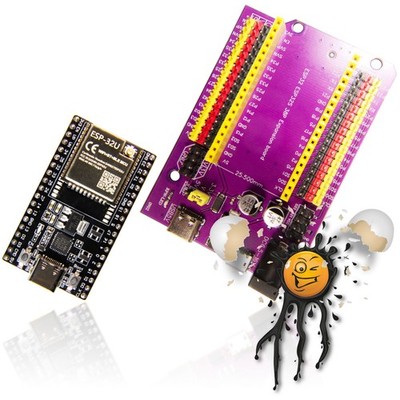 ESP32-DevKitC ESP-32U 38Pin WROOM32 UF-L USB-C CP2102 32Mb/4MB Adapter Board