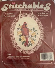 Dimensions Stitchables CARDINAL & BLOSSOMS Co...