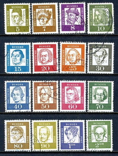 Stamps Germany, Scott # 824-839 used, complete set