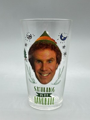 Elf Buddy Mug Pint Glass Cup Smiling Is My Favorite Clear 16oz Christmas Movie