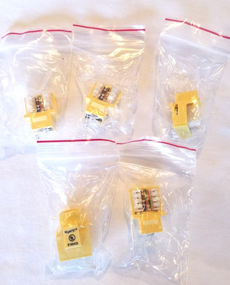 Cat5e RJ-45 Keystone Jack - Yellow - QUANTITY OF 10